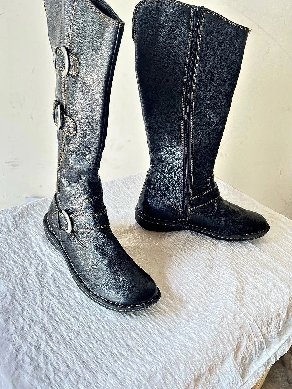 Bolo Black Buckle Tall Boots